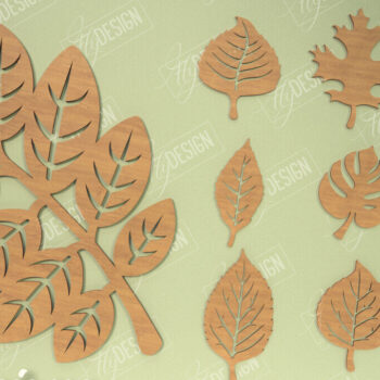 Intra απο ξύλο plywood 3mm-4mm πάχος - Δέσμη Φθινοπωρινών Φύλλων | Φθινοπωρινά Σύμβολα | CNC Δίασταση 30x20 cm INTRAFABR-103511274 - Image 1