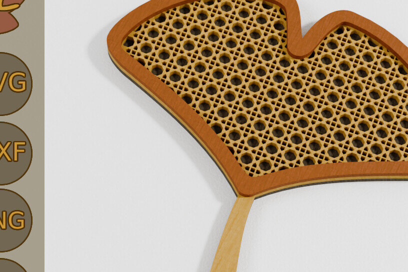 Intra απο ξύλο plywood 3mm-4mm πάχος - Fall Leaf Ginkgo Autumn Laser 3D Layered Δίασταση 40x50 cm INTRAFABR-107637684