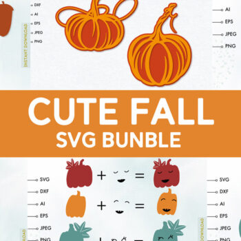 Intra απο ξύλο plywood 3mm-4mm πάχος - Fall Leaves Pumpkin for Cricut Δίασταση 15x15 cm INTRAFABR-30559277 - Image 1