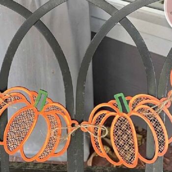 Intra απο ξύλο plywood 3mm-4mm πάχος - Fall Pumpkin Garland Δίασταση 4x4 cm INTRAFABR-72644303 - Image 4