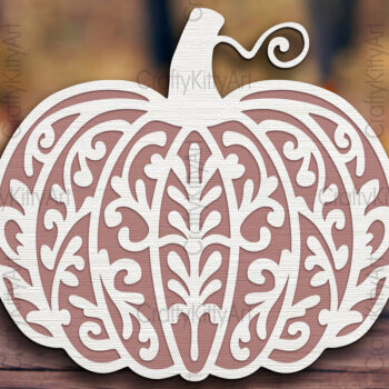 Intra απο ξύλο plywood 3mm-4mm πάχος -  κοπής με λέιζερ Fall Pumpkin Mandala  Δίασταση 30x30 cm INTRAFABR-104069235 - Image 1