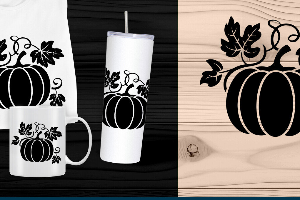 Intra απο ξύλο plywood 3mm-4mm πάχος - Σιλουέτα φθινοπωρινής κολοκύθας  Laser Cut Δίασταση 15x15 cm INTRAFABR-107993892