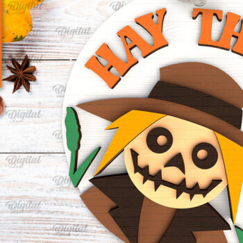 Intra απο ξύλο plywood 3mm-4mm πάχος - Στρογγυλή πινακίδα πτώσης με λέιζερ. Φθινοπωρινό σημάδι Δίασταση 30x20 cm INTRAFABR-103233329 - Image 1