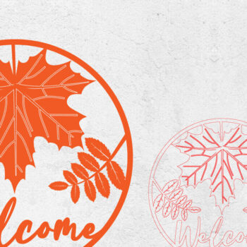 Intra απο ξύλο plywood 3mm-4mm πάχος - Στρογγυλεμένο σημάδι πτώσης | Φθινοπωρινό σημάδι καλωσορίσματος Δίασταση 30x20 cm INTRAFABR-103690436 - Image 1