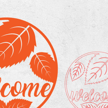 Intra απο ξύλο plywood 3mm-4mm πάχος - Στρογγυλεμένο σημάδι πτώσης | Φθινοπωρινό σημάδι καλωσορίσματος Δίασταση 20x20 cm INTRAFABR-103017527 - Image 1