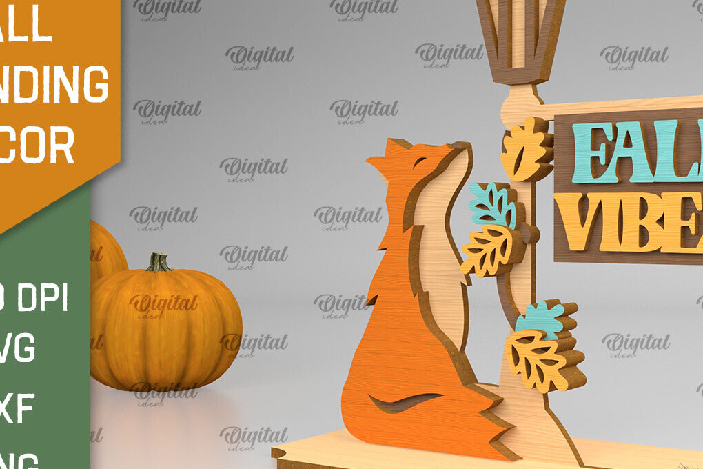 Intra απο ξύλο plywood 3mm-4mm πάχος - Fall Standing Decor LaserCut. Φθινοπωρινό  Δίασταση 30x20 cm INTRAFABR-103469296