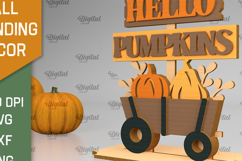 Intra απο ξύλο plywood 3mm-4mm πάχος - Fall Standing Decor LaserCut. Φθινοπωρινό  Δίασταση 30x20 cm INTRAFABR-103469466