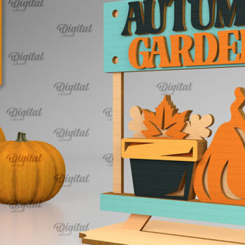 Intra απο ξύλο plywood 3mm-4mm πάχος - Fall Standing Decor LaserCut. Φθινοπωρινό  Δίασταση 30x20 cm INTRAFABR-103469534 - Image 1