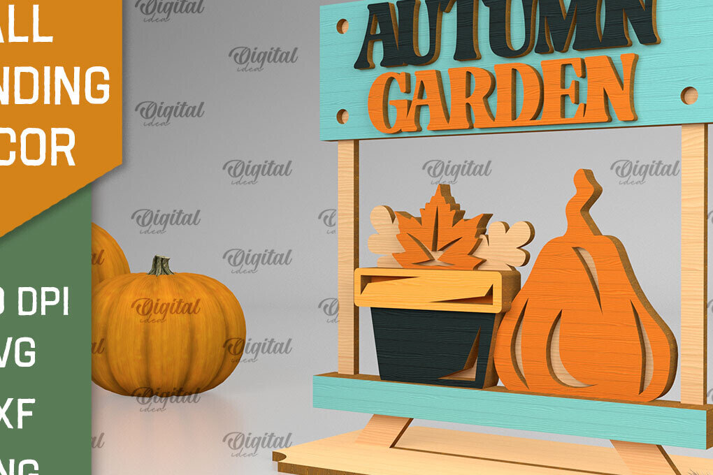 Intra απο ξύλο plywood 3mm-4mm πάχος - Fall Standing Decor LaserCut. Φθινοπωρινό  Δίασταση 30x20 cm INTRAFABR-103469534