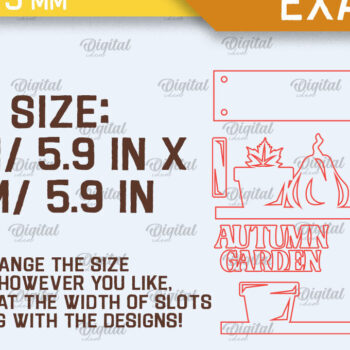 Intra απο ξύλο plywood 3mm-4mm πάχος - Fall Standing Decor LaserCut. Φθινοπωρινό  Δίασταση 30x20 cm INTRAFABR-103469534 - Image 2