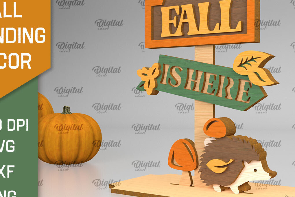 Intra απο ξύλο plywood 3mm-4mm πάχος - Fall Standing Decor LaserCut. Φθινοπωρινό  Δίασταση 30x20 cm INTRAFABR-103469692