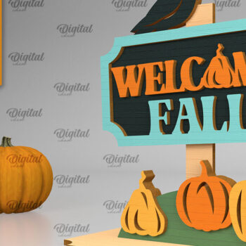 Intra απο ξύλο plywood 3mm-4mm πάχος - Fall Standing Decor LaserCut. Φθινοπωρινό  Δίασταση 30x20 cm INTRAFABR-103469180 - Image 1