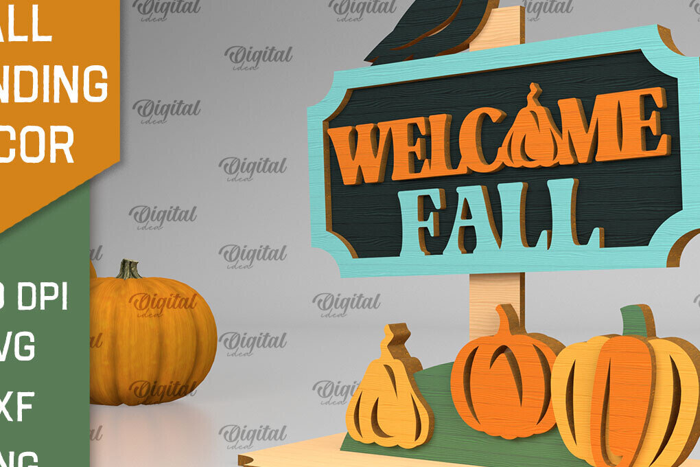 Intra απο ξύλο plywood 3mm-4mm πάχος - Fall Standing Decor LaserCut. Φθινοπωρινό  Δίασταση 30x20 cm INTRAFABR-103469180