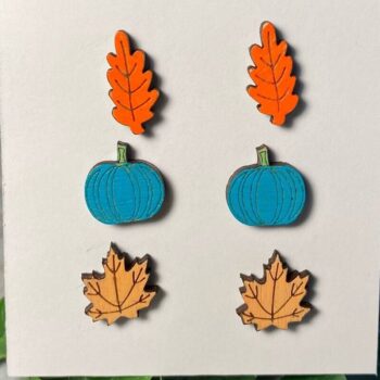 Intra απο ξύλο plywood 3mm-4mm πάχος - Πακέτο  Laser Σκουλαρίκια Fall Stud Δίασταση 3x3 cm INTRAFABR-38356142 - Image 1