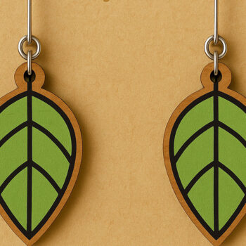 Intra απο ξύλο plywood 3mm-4mm πάχος - Πακέτο κοπής με λέιζερ σκουλαρίκι Fall  Δίασταση 3x3 cm INTRAFABR-125294562 - Image 3