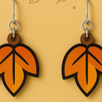 Intra απο ξύλο plywood 3mm-4mm πάχος - Πακέτο κοπής με λέιζερ σκουλαρίκι Fall  Δίασταση 3x3 cm INTRAFABR-125294562 - Image 5