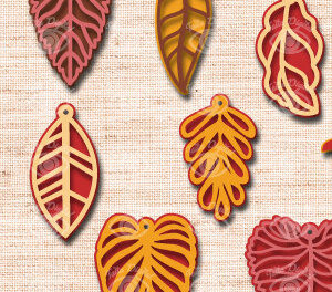 Intra απο ξύλο plywood 3mm-4mm πάχος - Σχεδιασμός φθινοπωρινού σκουλαρίκια για την ημέρα των ευχαριστιών Δίασταση 3x3 cm INTRAFABR-104184548