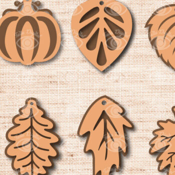 Intra απο ξύλο plywood 3mm-4mm πάχος - Σχεδιασμός φθινοπωρινού σκουλαρίκια για την ημέρα των ευχαριστιών Δίασταση 3x3 cm INTRAFABR-77538236 - Image 1