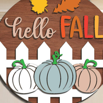 Intra απο ξύλο plywood 3mm-4mm πάχος -  λέιζερ με σημάδι καλωσορίσματος φθινοπώρου Δίασταση 20x20 cm INTRAFABR-110614494 - Image 1