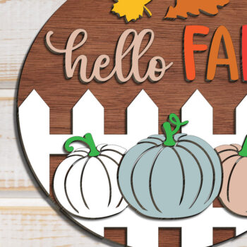 Intra απο ξύλο plywood 3mm-4mm πάχος -  λέιζερ με σημάδι καλωσορίσματος φθινοπώρου Δίασταση 20x20 cm INTRAFABR-110614494 - Image 2