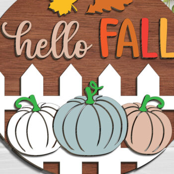 Intra απο ξύλο plywood 3mm-4mm πάχος -  λέιζερ με σημάδι καλωσορίσματος φθινοπώρου Δίασταση 20x20 cm INTRAFABR-110614494 - Image 3