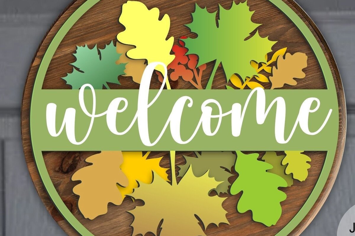 Intra απο ξύλο plywood 3mm-4mm πάχος - Πινακίδα καλωσορίσματος  | Φθινοπωρινό σημάδι  Δίασταση 20x20 cm INTRAFABR-33008477