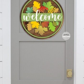 Intra απο ξύλο plywood 3mm-4mm πάχος - Πινακίδα καλωσορίσματος  | Φθινοπωρινό σημάδι  Δίασταση 20x20 cm INTRAFABR-33008477 - Image 2