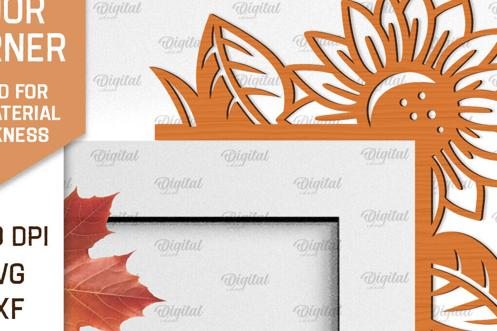 Intra απο ξύλο plywood 3mm-4mm πάχος - Φθινοπωρινή Ξύλινη Πόρτα Γωνιακή Κοπή Laser Δίασταση 30x20 cm INTRAFABR-99642037