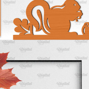 Intra απο ξύλο plywood 3mm-4mm πάχος - Φθινοπωρινή Ξύλινη Πόρτα Γωνιακή Κοπή Laser Δίασταση 30x20 cm INTRAFABR-99641646 - Image 1