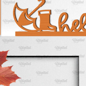 Intra απο ξύλο plywood 3mm-4mm πάχος - Φθινοπωρινή Ξύλινη Πόρτα Γωνιακή Κοπή Laser Δίασταση 30x20 cm INTRAFABR-99641796