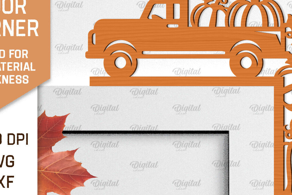 Intra απο ξύλο plywood 3mm-4mm πάχος - Φθινοπωρινή Ξύλινη Πόρτα Γωνιακή Κοπή Laser Δίασταση 30x20 cm INTRAFABR-99641827