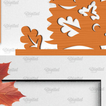 Intra απο ξύλο plywood 3mm-4mm πάχος - Φθινοπωρινή Ξύλινη Πόρτα Γωνιακή Κοπή Laser Δίασταση 30x20 cm INTRAFABR-99641912 - Image 1