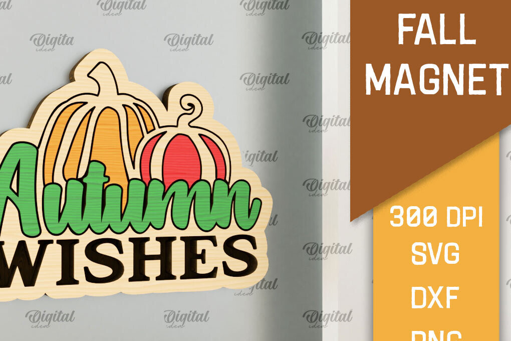 Intra απο ξύλο plywood 3mm-4mm πάχος - Φθινοπωρινή κοπή με μαγνήτη με λέιζερ. Φθινοπωρινό  Δίασταση 30x20 cm INTRAFABR-102889811