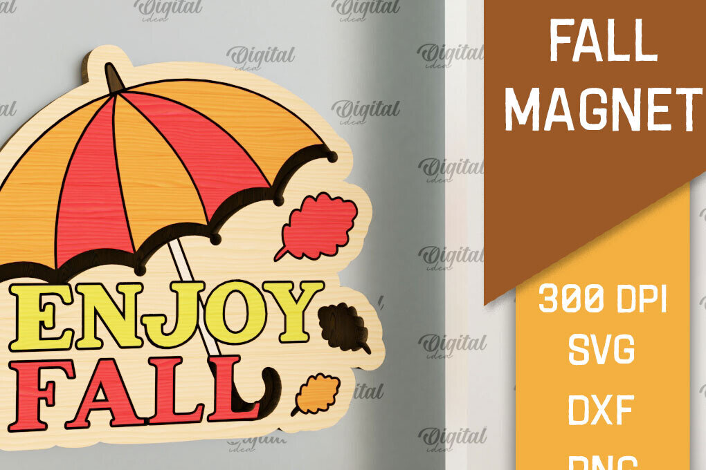 Intra απο ξύλο plywood 3mm-4mm πάχος - Φθινοπωρινή κοπή με μαγνήτη με λέιζερ. Φθινοπωρινό  Δίασταση 30x20 cm INTRAFABR-102889613