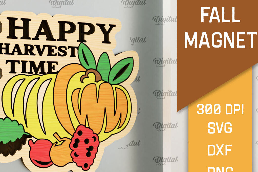 Intra απο ξύλο plywood 3mm-4mm πάχος - Φθινοπωρινή κοπή με μαγνήτη με λέιζερ. Φθινοπωρινό  Δίασταση 30x20 cm INTRAFABR-102889683