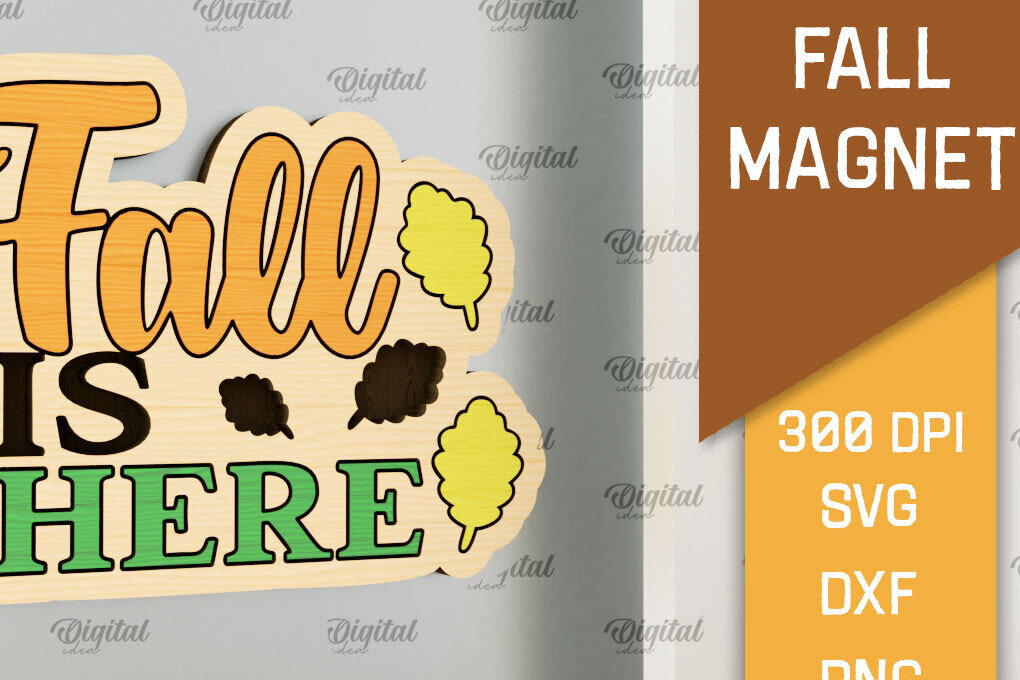 Intra απο ξύλο plywood 3mm-4mm πάχος - Φθινοπωρινή κοπή με μαγνήτη με λέιζερ. Φθινοπωρινό  Δίασταση 30x20 cm INTRAFABR-102889781