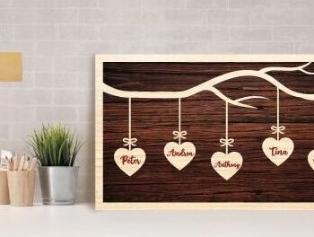 Intra απο ξύλο plywood 3mm-4mm πάχος -  πινακίδα πλαισίου Famile Tree Δίασταση 20x25 cm INTRAFABR-31758094 - Image 1