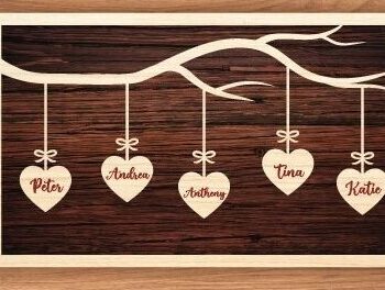 Intra απο ξύλο plywood 3mm-4mm πάχος -  πινακίδα πλαισίου Famile Tree Δίασταση 20x25 cm INTRAFABR-31758094 - Image 2