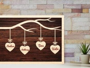 Intra απο ξύλο plywood 3mm-4mm πάχος -  πινακίδα πλαισίου Famile Tree Δίασταση 20x25 cm INTRAFABR-31758094 - Image 4