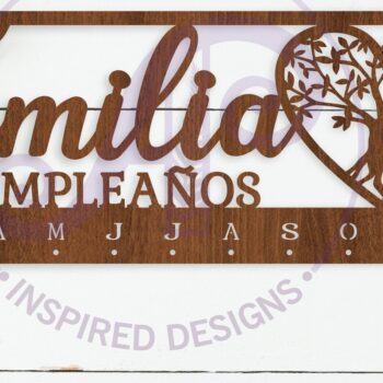 Intra απο ξύλο plywood 3mm-4mm πάχος - Οικογενειακό ημερολόγιο γενεθλίων  Laser Δίασταση 40x50 cm INTRAFABR-115853179 - Image 1