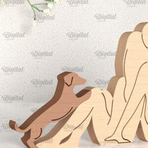 Intra απο ξύλο plywood 3mm-4mm πάχος - οικογένειας και σκύλου. Ειδώλιο  Δίασταση 30x20 cm INTRAFABR-96278122