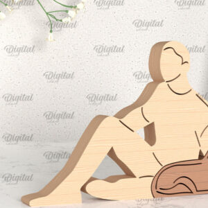 Intra απο ξύλο plywood 3mm-4mm πάχος - Οικογένεια και σκύλος LaserCut. Ξύλινο ειδώλιο Δίασταση 30x20 cm INTRAFABR-96278397