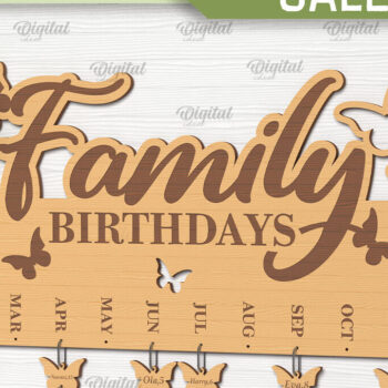 Intra απο ξύλο plywood 3mm-4mm πάχος - Οικογενειακό ημερολόγιο γενεθλίων  Δίασταση 20x20 cm INTRAFABR-89694273 - Image 1