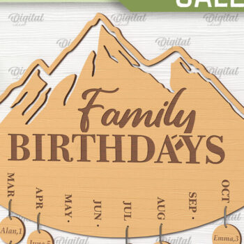 Intra απο ξύλο plywood 3mm-4mm πάχος - Οικογενειακό ημερολόγιο γενεθλίων  Δίασταση 20x20 cm INTRAFABR-89694327 - Image 1