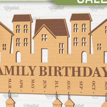 Intra απο ξύλο plywood 3mm-4mm πάχος - Οικογενειακό ημερολόγιο γενεθλίων  Δίασταση 20x20 cm INTRAFABR-89694422 - Image 1