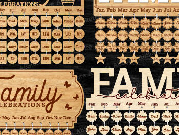 Intra απο ξύλο plywood 3mm-4mm πάχος - Πακέτο οικογενειακών εορτασμών Δίασταση 20x20 cm INTRAFABR-100825721 - Image 1