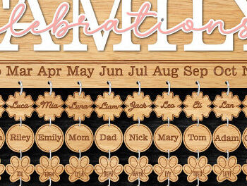 Intra απο ξύλο plywood 3mm-4mm πάχος - Πακέτο οικογενειακών εορτασμών Δίασταση 20x20 cm INTRAFABR-100825721 - Image 2