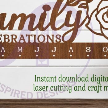 Intra απο ξύλο plywood 3mm-4mm πάχος - Οικογενειακές γιορτές Rose Calendar  Δίασταση 40x50 cm INTRAFABR-104140376 - Image 1