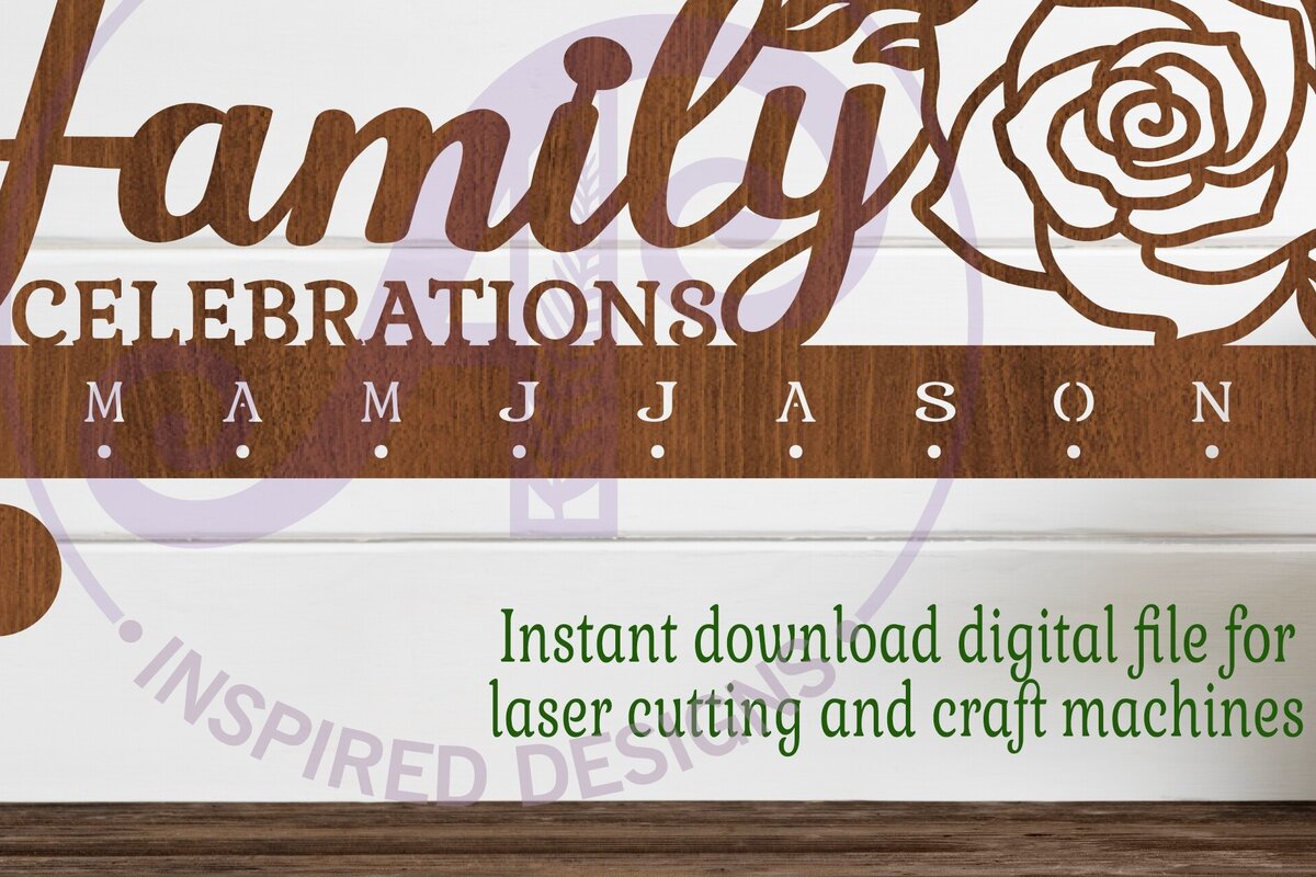 Intra απο ξύλο plywood 3mm-4mm πάχος - Οικογενειακές γιορτές Rose Calendar  Δίασταση 40x50 cm INTRAFABR-104140376