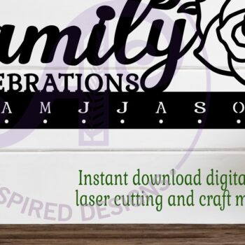 Intra απο ξύλο plywood 3mm-4mm πάχος - Οικογενειακές γιορτές Rose Calendar  Δίασταση 40x50 cm INTRAFABR-104140376 - Image 2